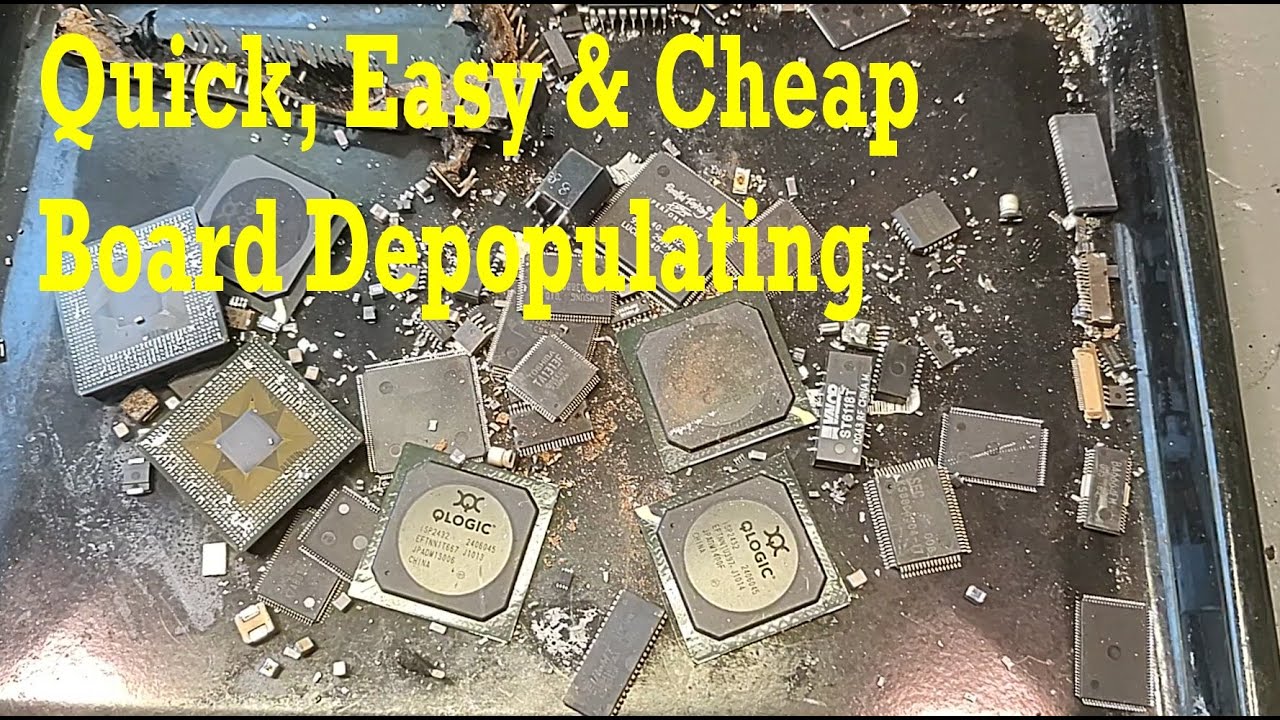 PC Board Depopulating Using A Toaster Oven #gold #silver #ewaste #thriftstore