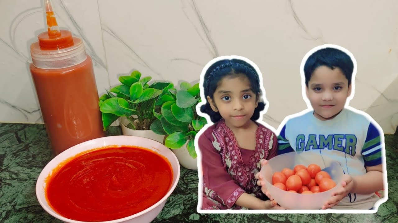 Homemade tomato ketchup recipe🤤😋 delicious market style tomato ketchup