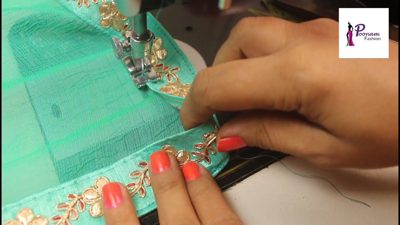 How to attach border to saree को कैसे डिज़ाइनर बनाये वो भी घर बैठे, attach border to plain saree,