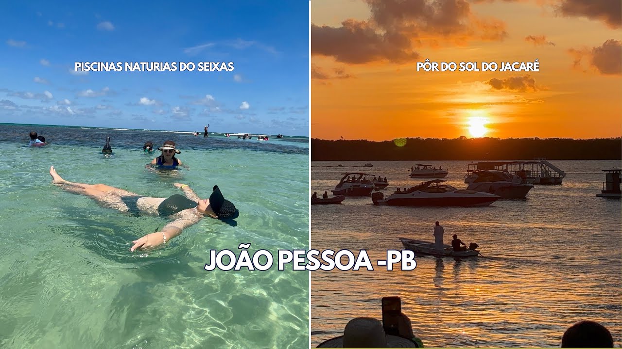 JOÃO PESSOA PB - PISCINAS NATURAIS DO SEIXAS / PÔR DO SOL DO JACARÉ 