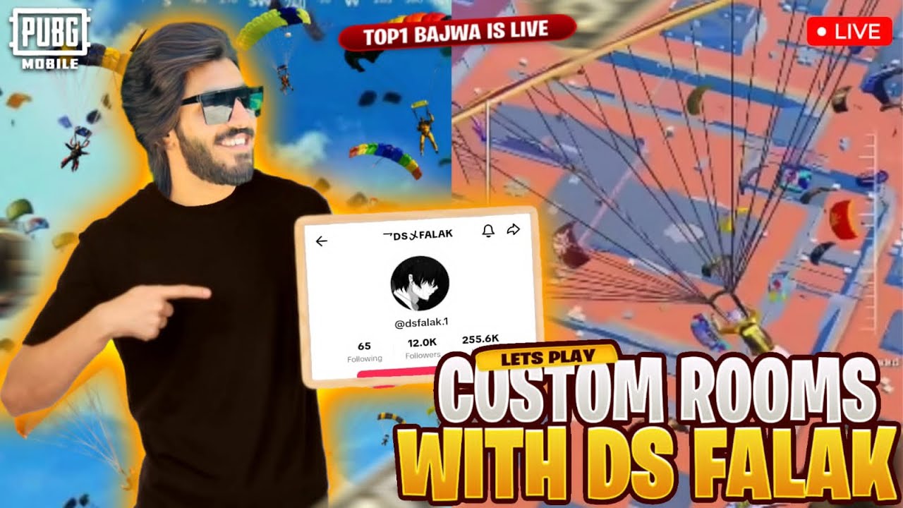 AJJ DS FALAK YOUR FAVOURITE IN MY TEAM TIKTOKERS + YOUTUBERS CUSTOM ROOM | TOP 1 BAJWA IS LIVE