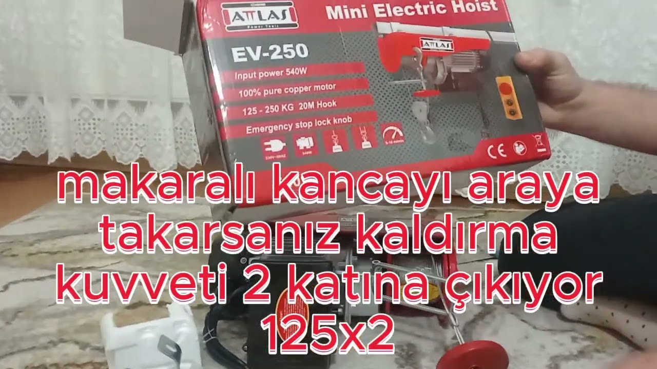 atlas ev - 250 elektrikli mini vinç kurulum inceleme