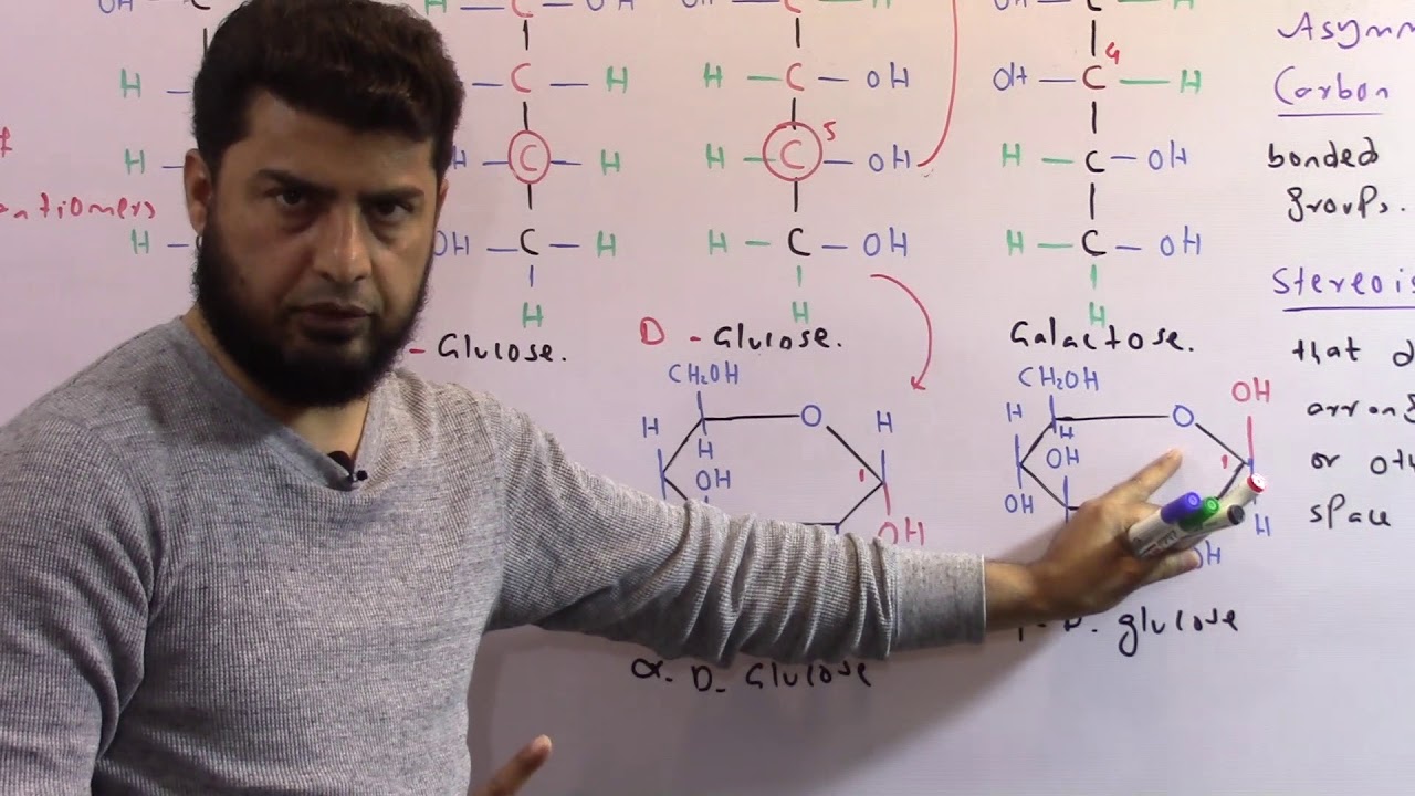 FSc 11th Class Biology, Monosaccharides, L,D, alpha & beta sugars, Urdu/Hindi