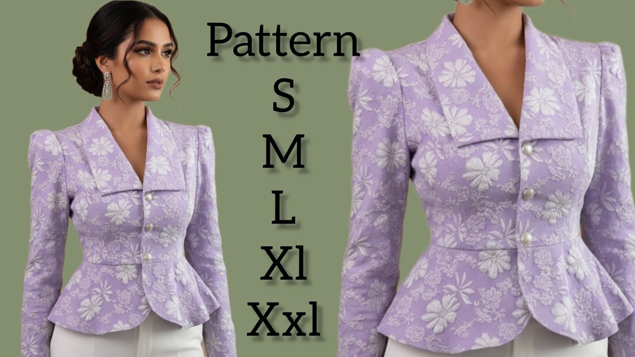 Everyone Is Asking for This Pattern! Elegant Peplum Jacket Pattern Making (S–XXL)