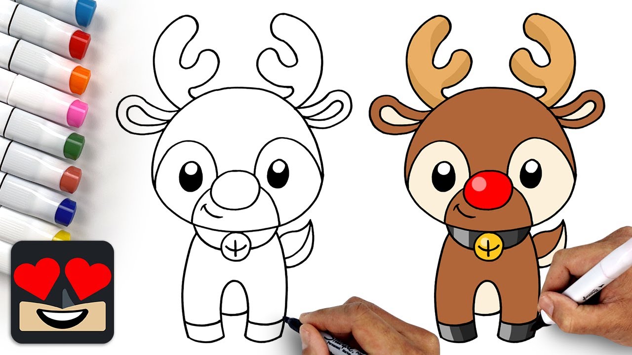 How To Draw Rudolph the Red Nosed Reindeer