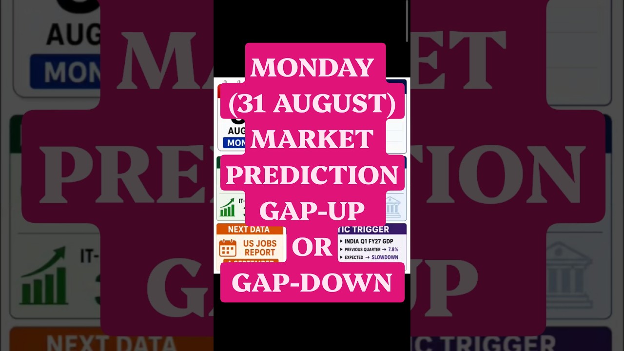 Monday, August 31 Market Prediction: Gap-Up or Gap-Down? Risk Increases Due to Fed, GDP, and FII ...
