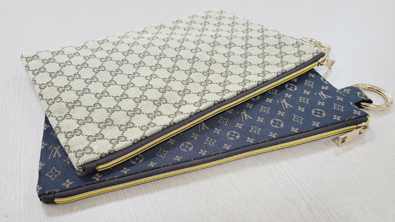 레자(인조 가죽)로 클러치 백 만들기/fake leather clutch bag/how to make clutch bag/입체 주머니 만드는 법/초보도 쉽게 만드는 클러치 백
