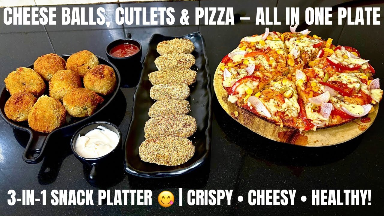 Potato Cheese Balls, Cutlets & Soft Pizza | Party Snacks Ideas | #cheeseball #cutlet #pizza #snacks 