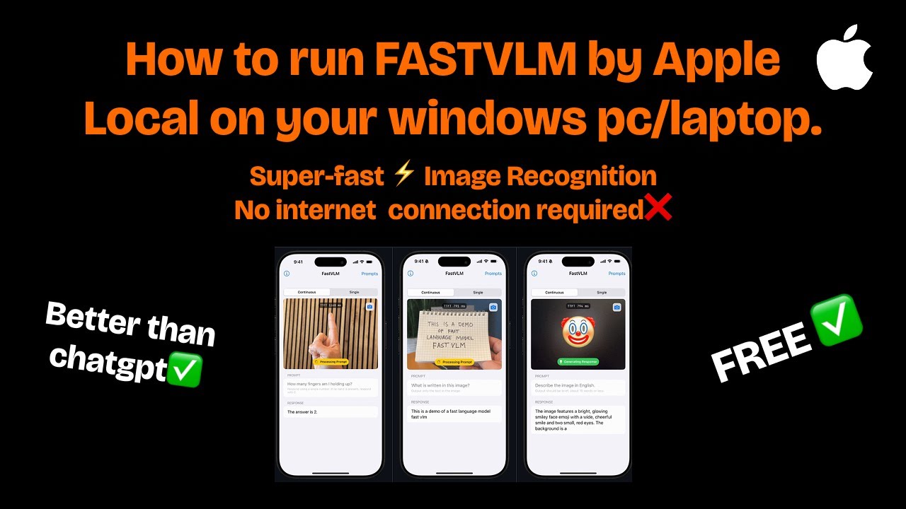 How to Install & Run FastVLM Locally | Step-by-Step Windows tutorial |Local Image  recognition .
