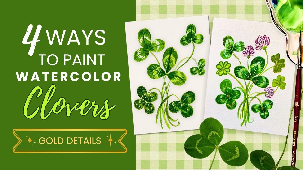 How to Paint Watercolor Clovers | Watercolor St. Patrick's Day Shamrocks | Beginner friendly