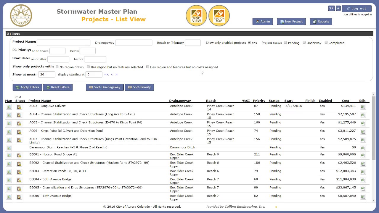 City of Aurora Digital Stormwater Master Plan