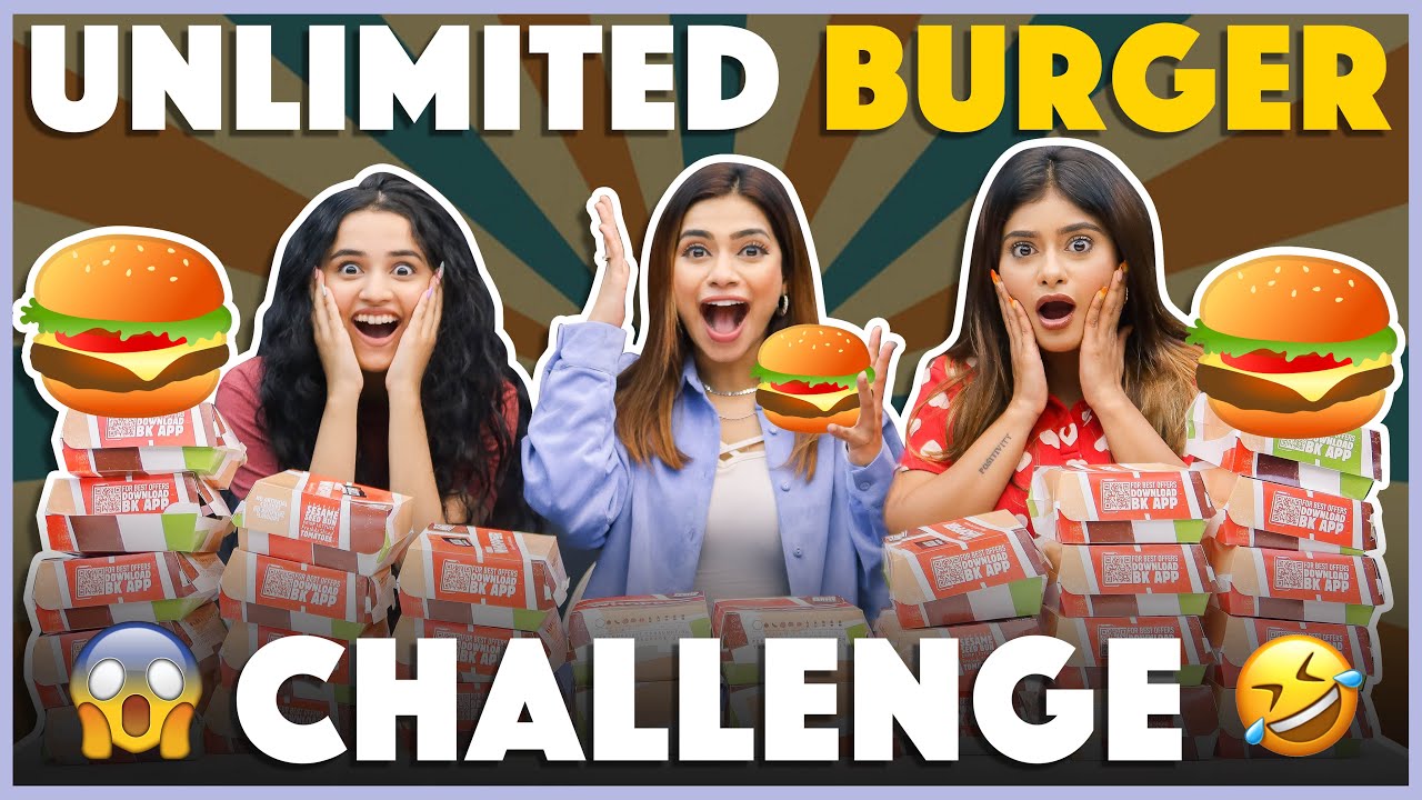 UNLIMITED BURGER CHALLENGE 🍔 😱 Ft :- 