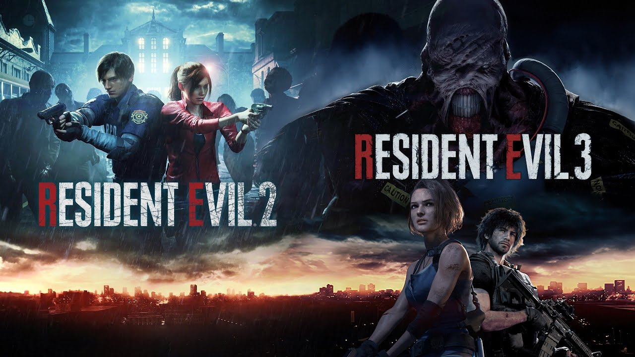 Resident Evil 2 Remake + Resident Evil 3 Remake - Same Time and Space Split Screen READ DESCRIPTION!