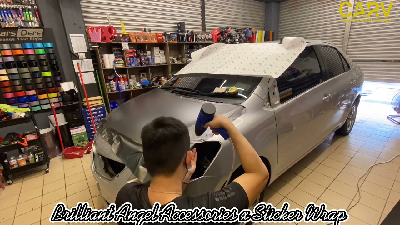 Toyota Vios full body Wrap CARV Matte Heavy Matel Graphite Grey