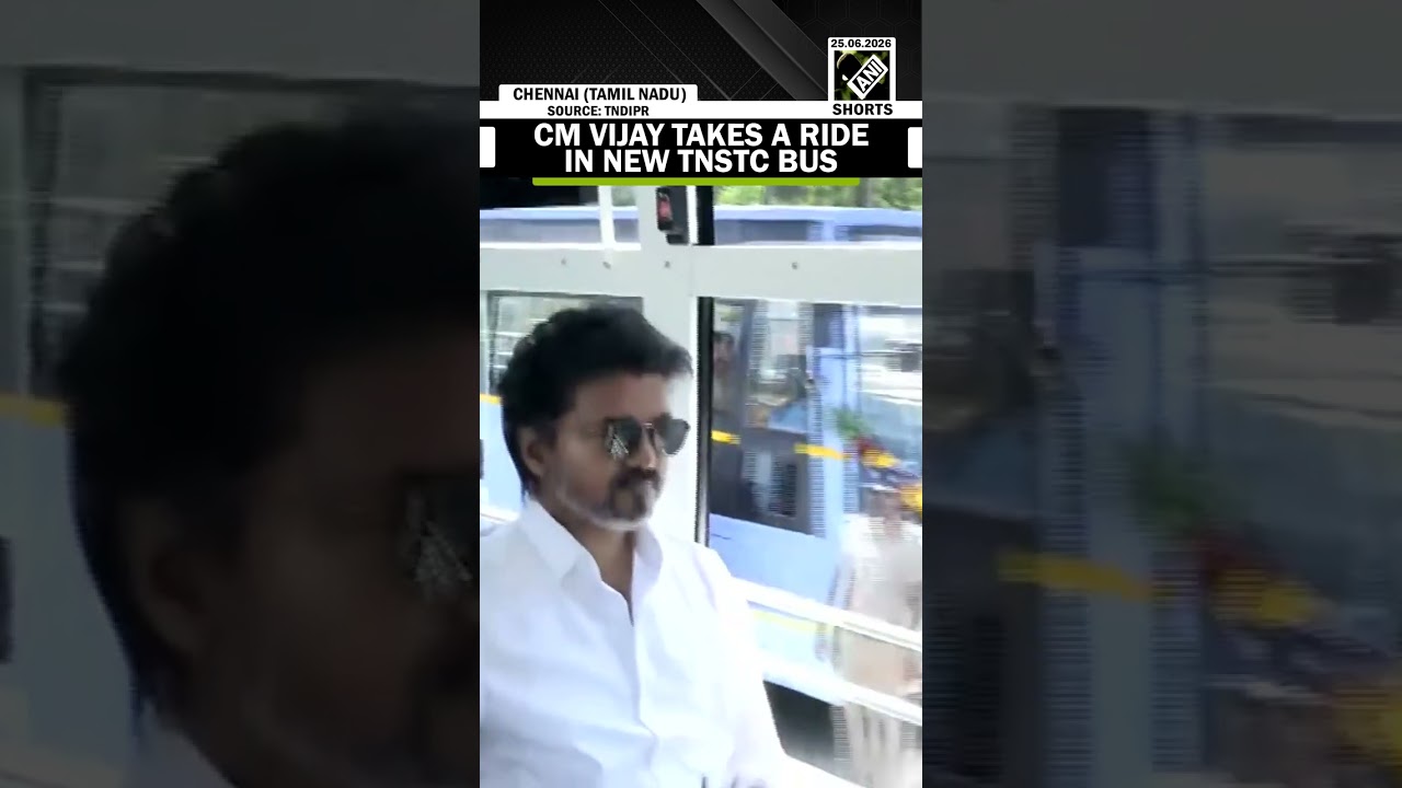 TN CM Vijay takes a ride after inaugurating new buses for Tamil Nadu State Transport Corporation