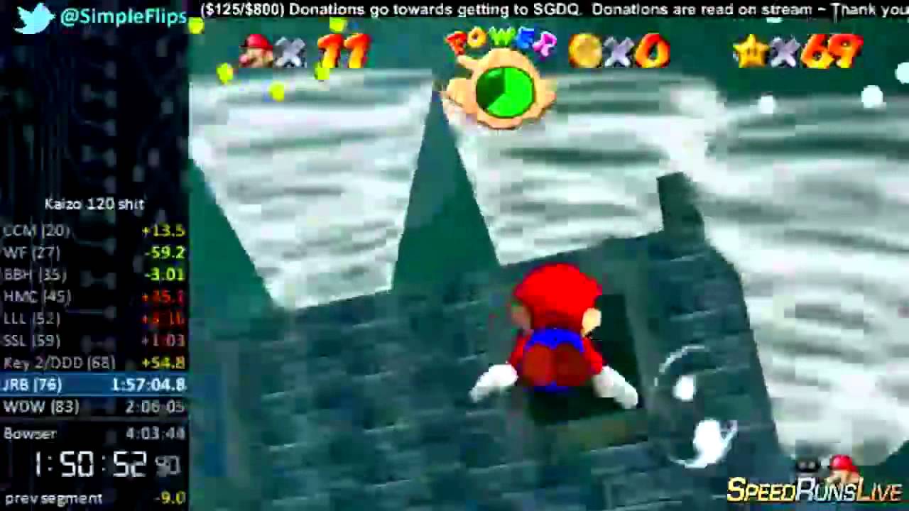 Kaizo Mario 64 120 Star Speedrun "World Record" in 