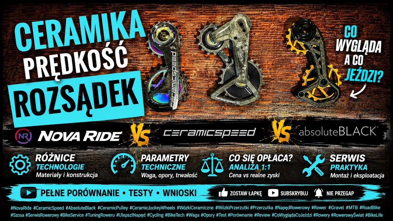 W&oacute;zki ceramiczne / prędkość / rozsadek / CeramicSpeed / Nova Ride / Absolute Black
