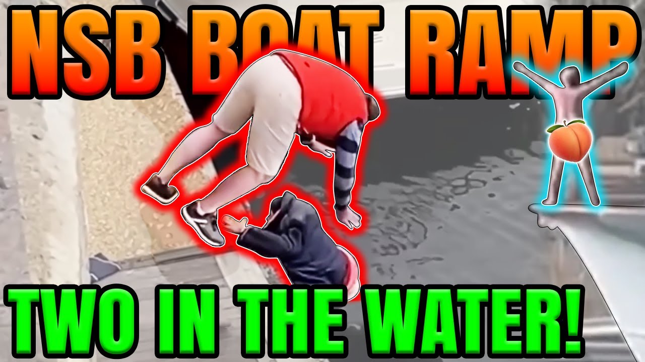 Boat Ramp Fails-Pontoon Crash-Two In The Water! NSB Boat Ramps- E10