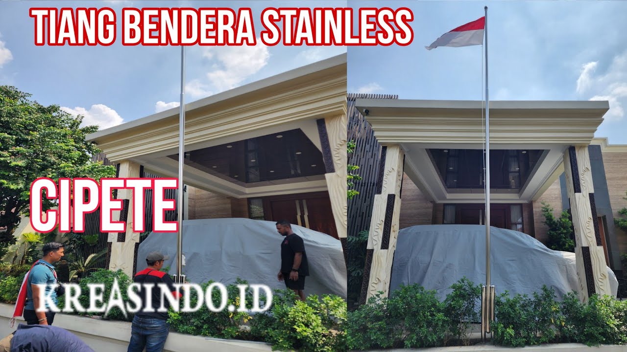 tiang bendera stainless pesanan bpk niko di cipete jakarta selatan