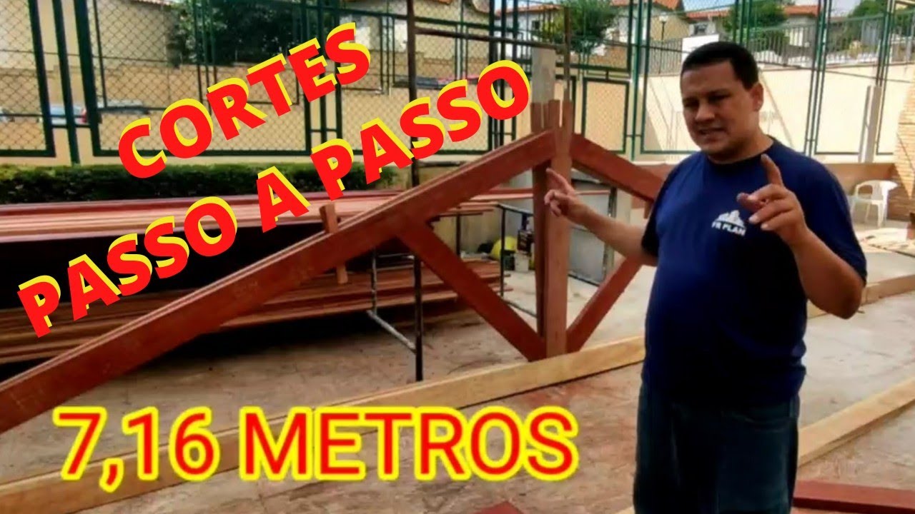 Tesoura de 7 metros para telhado colonial: Como fazer os cortes e encaixes perfeitos.
