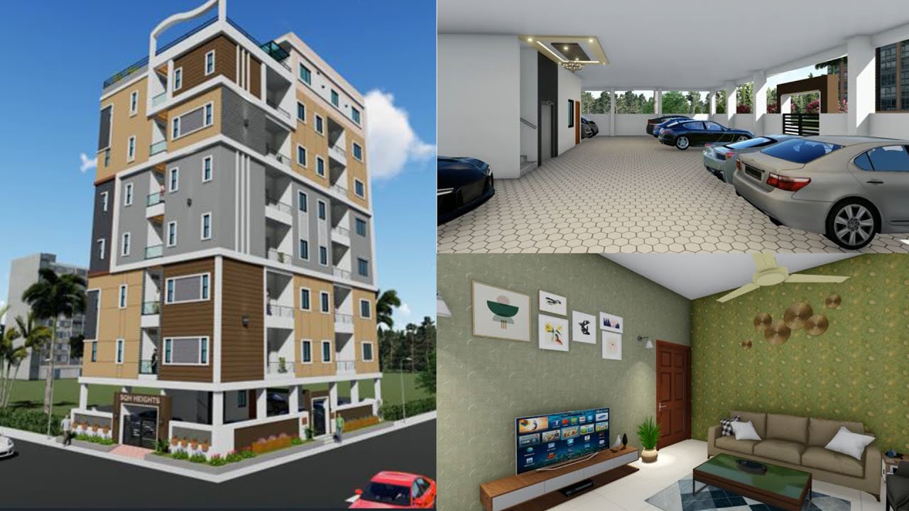 Residential Apartment Interior and Exterior Walkthrough | Interior Design | 3D Elevation Walkthrough