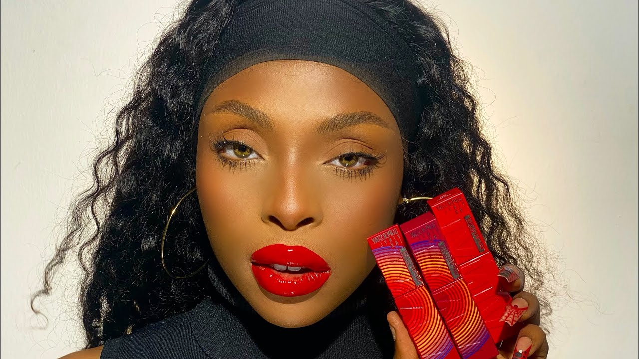 MAYBELLINE SUPERSTAY VINYL INK RED LIP SWATCHES for WOC