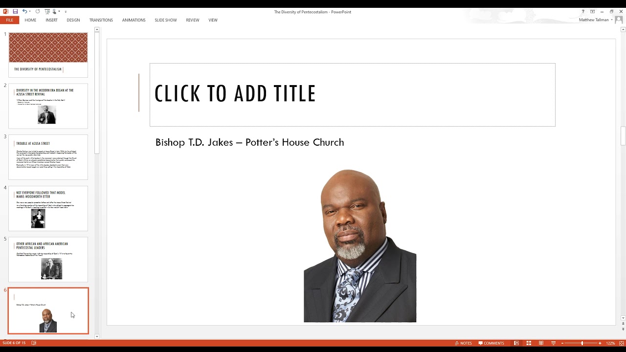 Video on Diversity in the Pentecostal Movement Part 1