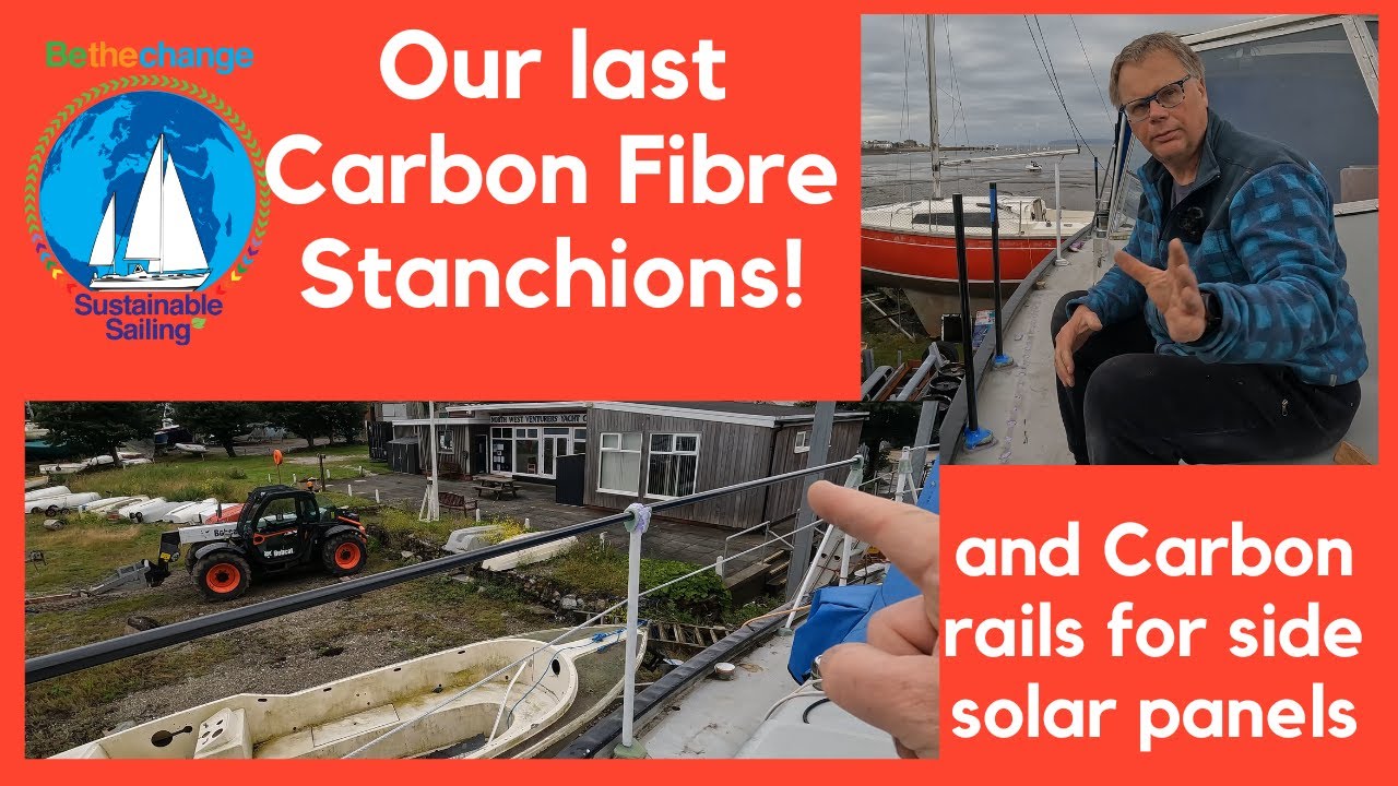 Our last Carbon fibre stanchions & fitting guard rails for side solar panels