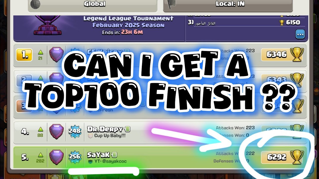 Final Day Legend League PUSH! From 
