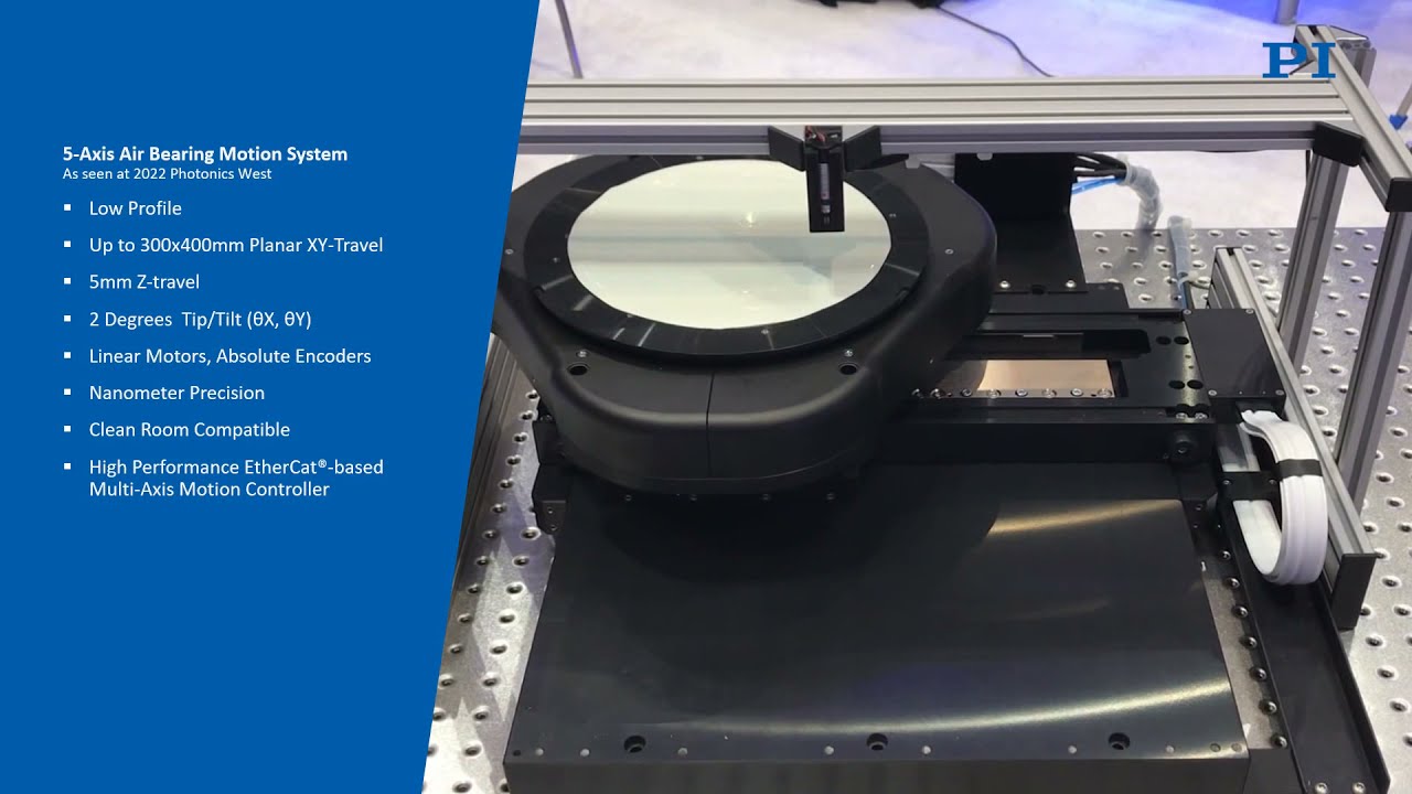 5-Axis Wafer Stage, Air Bearing, Low Profile, Nanometer Precision | Semiconductor / Laser Processing