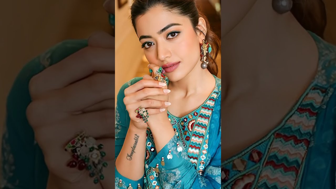 Model And Glamourous Actress Rashmika Mandana Full HD Face Closeup 