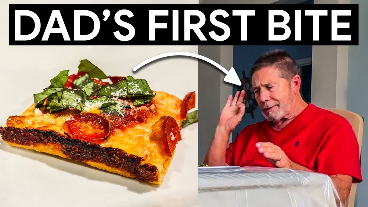 Dad's Reaction to My Grandma Pizza!