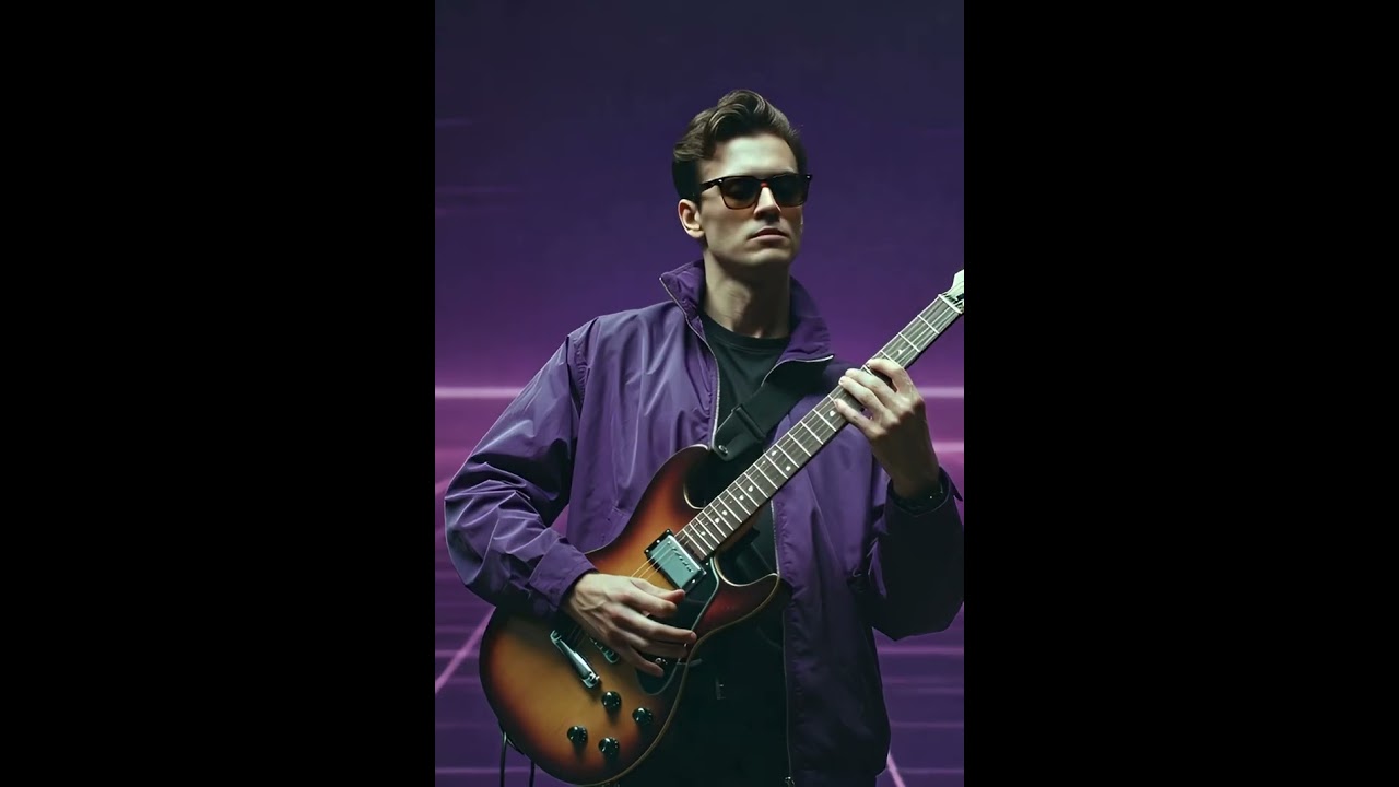 intense guitar solo where the guitar player leans back while looking at his guitar, then leans back