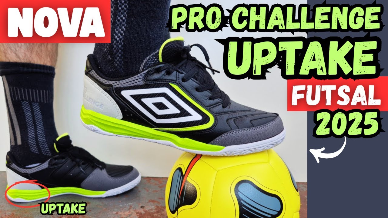 NOVA CHUTEIRA FUTSAL UMBRO PRO CHALLENGE UPTAKE🔥 COM VORTEX GRIP,  UPTAKE E MICROFIBRA CONFERE AI👀