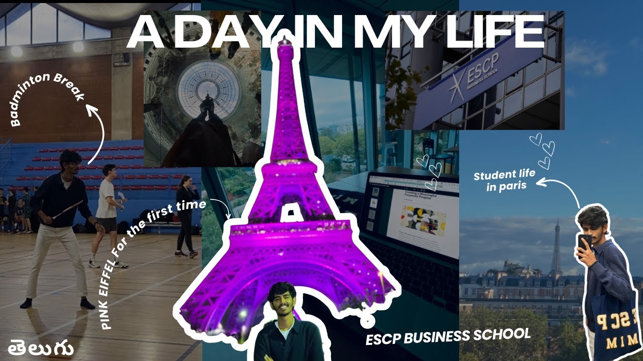 A day in my life | ESCP Business School Student | తెలుగులో | I Saw Once in a Year Pink Eiffel Tower🔥