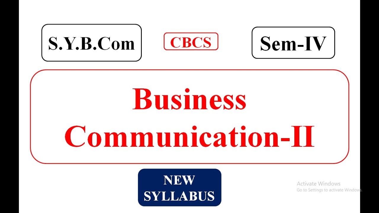 Syllabus || SYBCOM || Business communication II || SPPU || Sem-IV ||