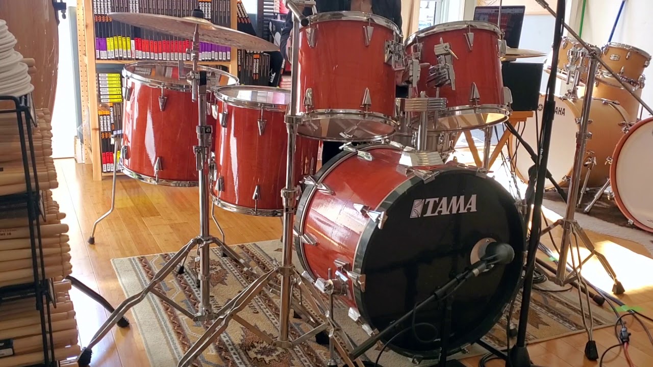 (SOLD) Drum Kits - 1980's Tama Granstar 16x22 11x12 12x13 16x16 16x18 (Coral Satin)