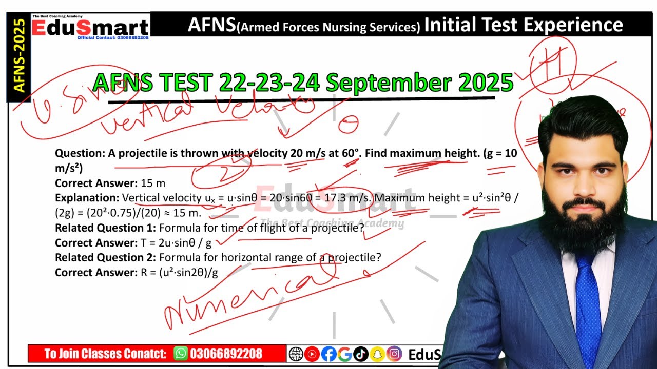 22,23,24 September 2025 AFNS Initial Academic Test Preparation Most Important Mcqs For all Centers 