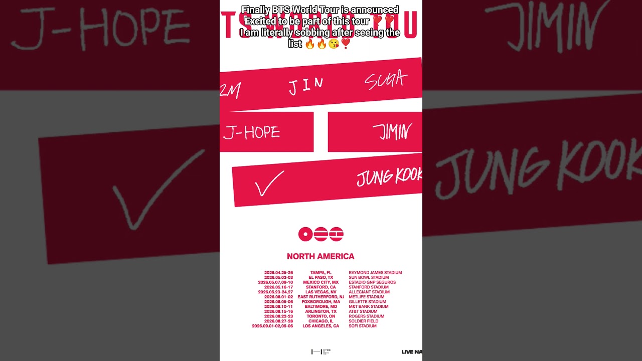 Excited to be part of this tour ❣️❣️I am literally sobbing after seeing the list 🔥🔥😘❣️