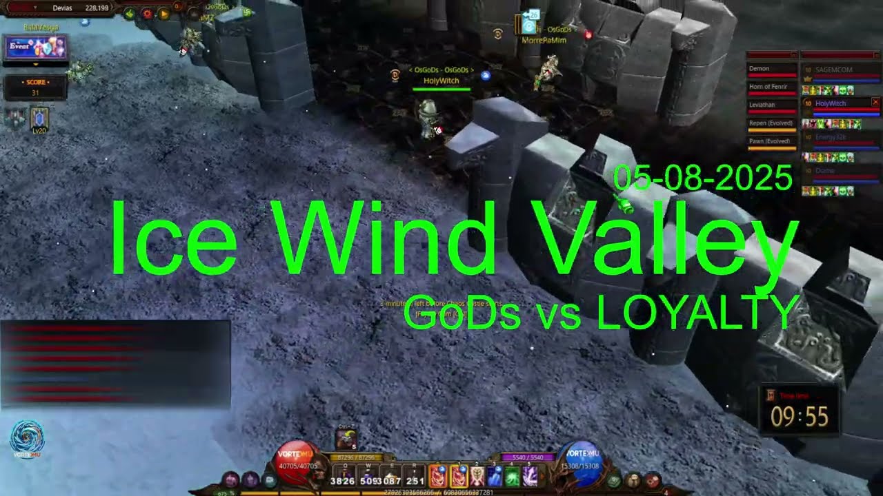 Ice Wind Valley PVP  (05-08-25) (GoDs vs LOYALTY) - VortexMU.net Season 20 1.3