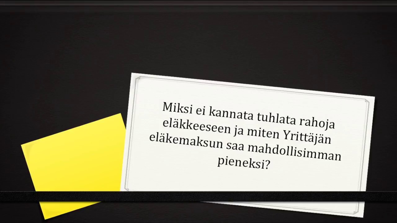 Miksi yrittäjän eläkemaksu on roskaa