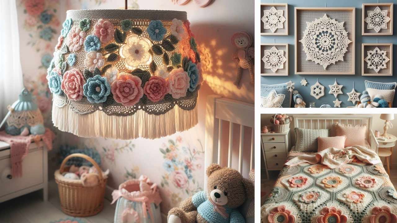 Hand knitted kid's room decor ideas #crochet #knitting #homedecor  #handknitting