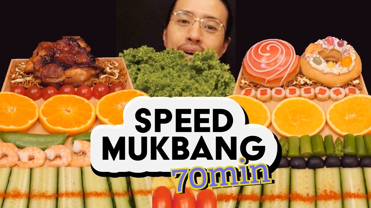 [Full 70 Min] Sato Aki Fast Mukbang ASMR | Rhythmic Eating Sounds Compilation part1,752