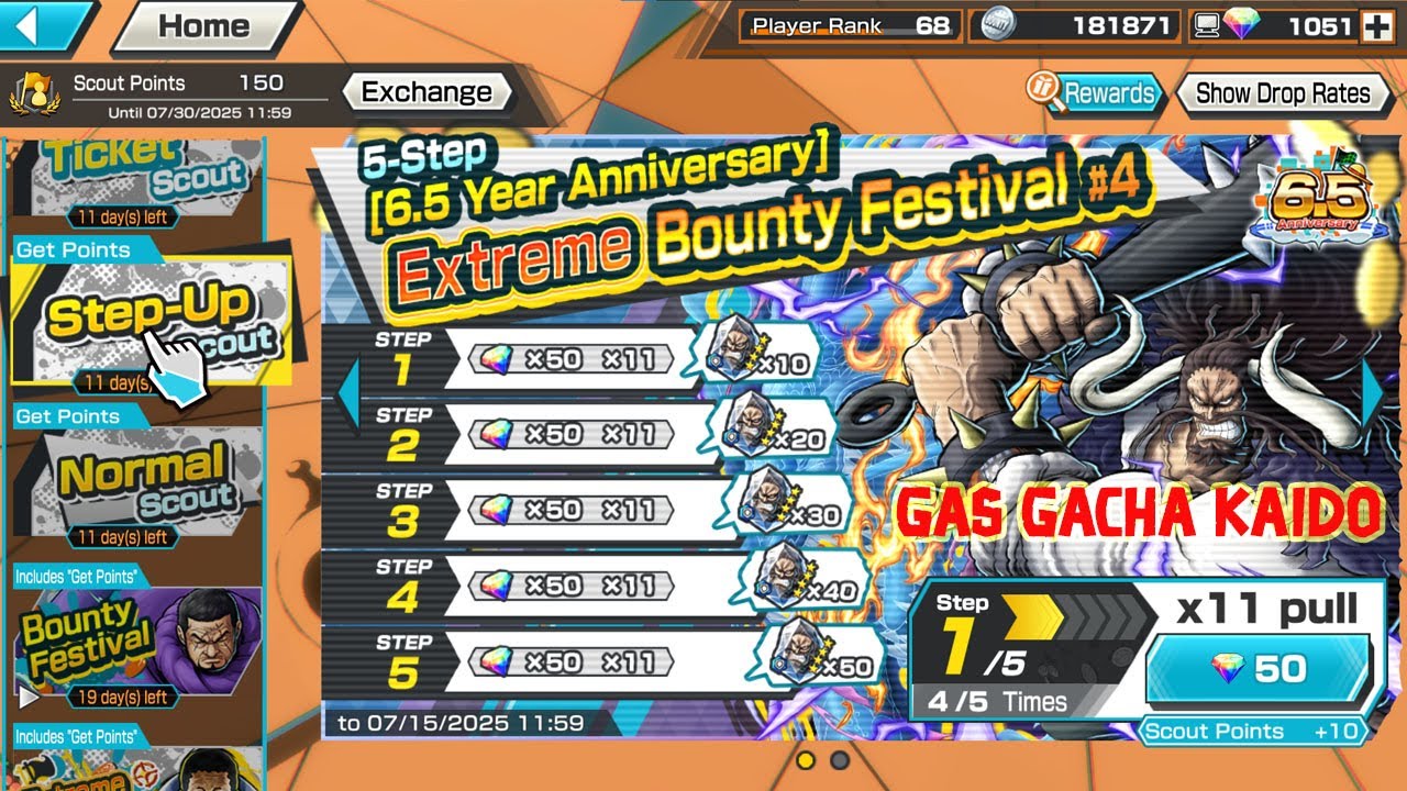 Gacha Kaido Bro Gas Cuman 800 RD
