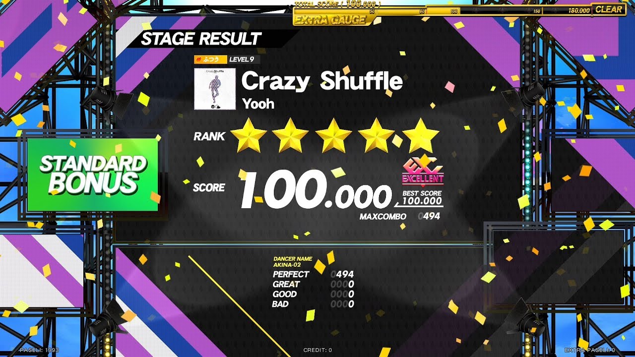 【DANCERUSH STARDOM】Crazy Shuffle / ふつう譜面 EXCELLENT 外部出力