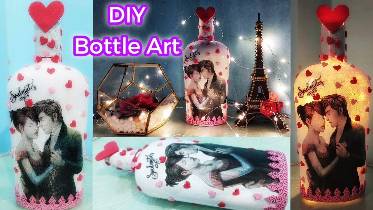 DIY Home Decor Ideas | Bottle Craft Ideas | Wine Bottle Decoration | DIY Bottle Art | Glass Bottle