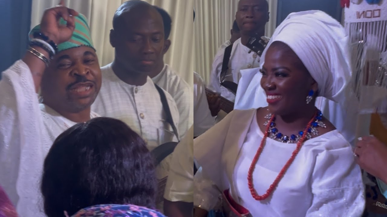 MC OLUOMO & OLORI ASHLEY ON THE DANCE FLOOR AT SAIDAT IFEDOLAPO & SHERIFF OLAMIDE ENGAGEMENT 