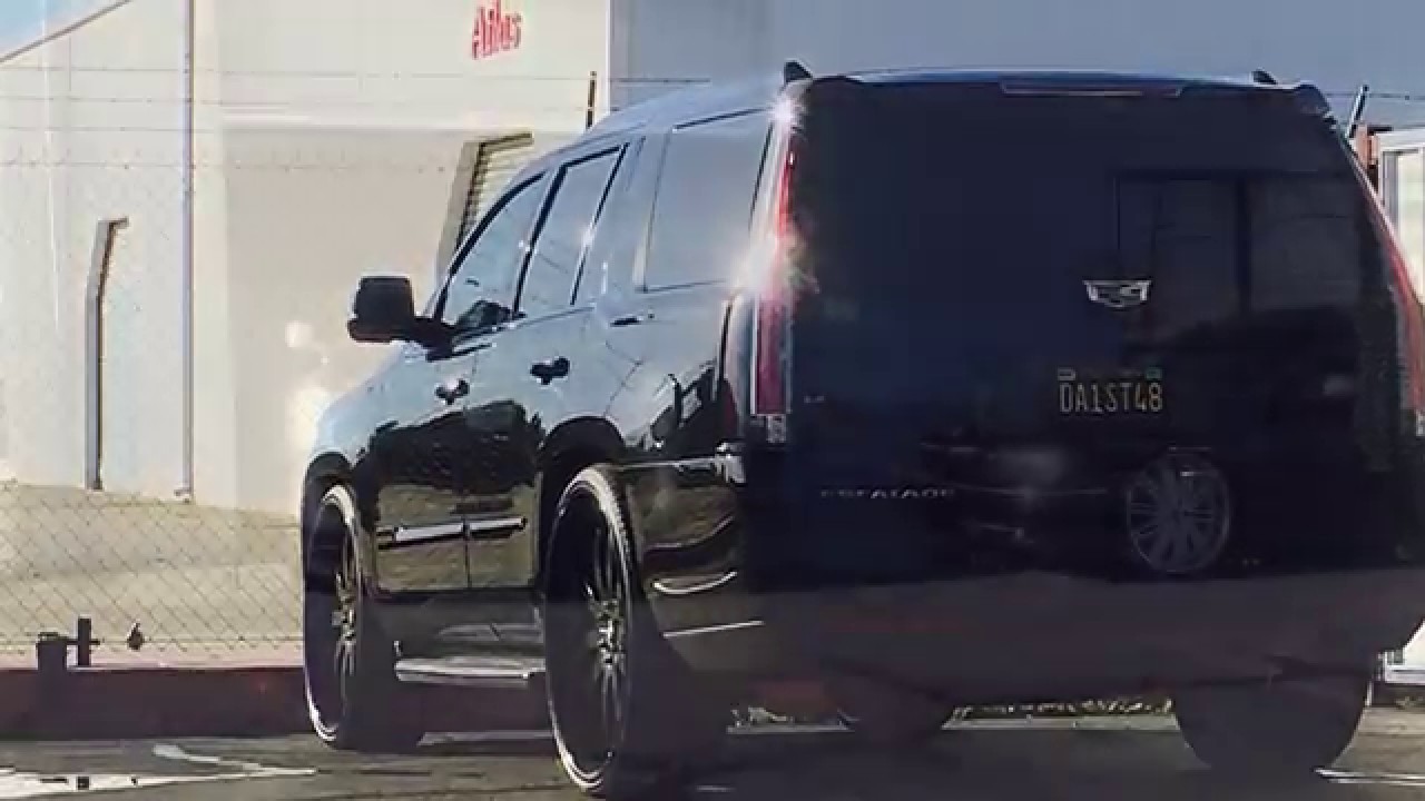 Highway Smashing - Blacked Out 2015  Escalade Lowered on Forgiato 3 Piece 28's + Big Wilwood Brakes