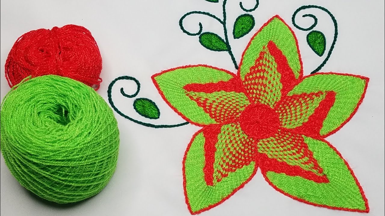 bordar flores grandes/ embroidery  lovers / bordado de servilleta