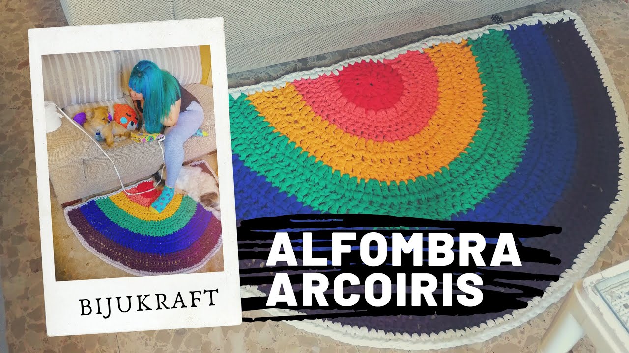 Alfombra de crochet a trapillo arcoiris 🌈 | Alfombra #LGBT de trapillo 🌈